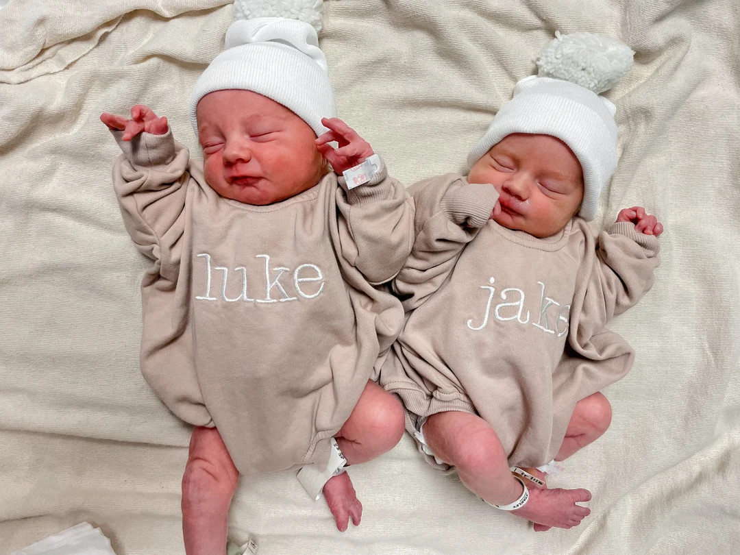 Embroidered Oversized Sweatshirt Bubble Romper - Infant Baby Toddler Name Sweater- Personalized C... | Etsy (US)