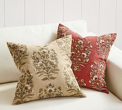 Desiree Floral Embroidered Pillow | Pottery Barn (US)