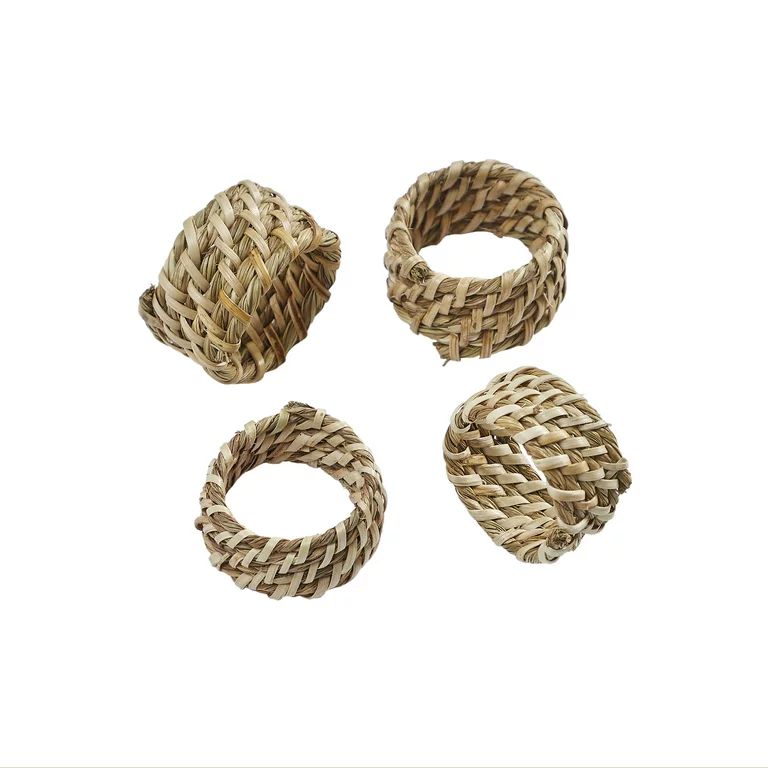 My Texas House Jute Natural Woven Napkin Rings, Set of 4 Pieces | Walmart (US)