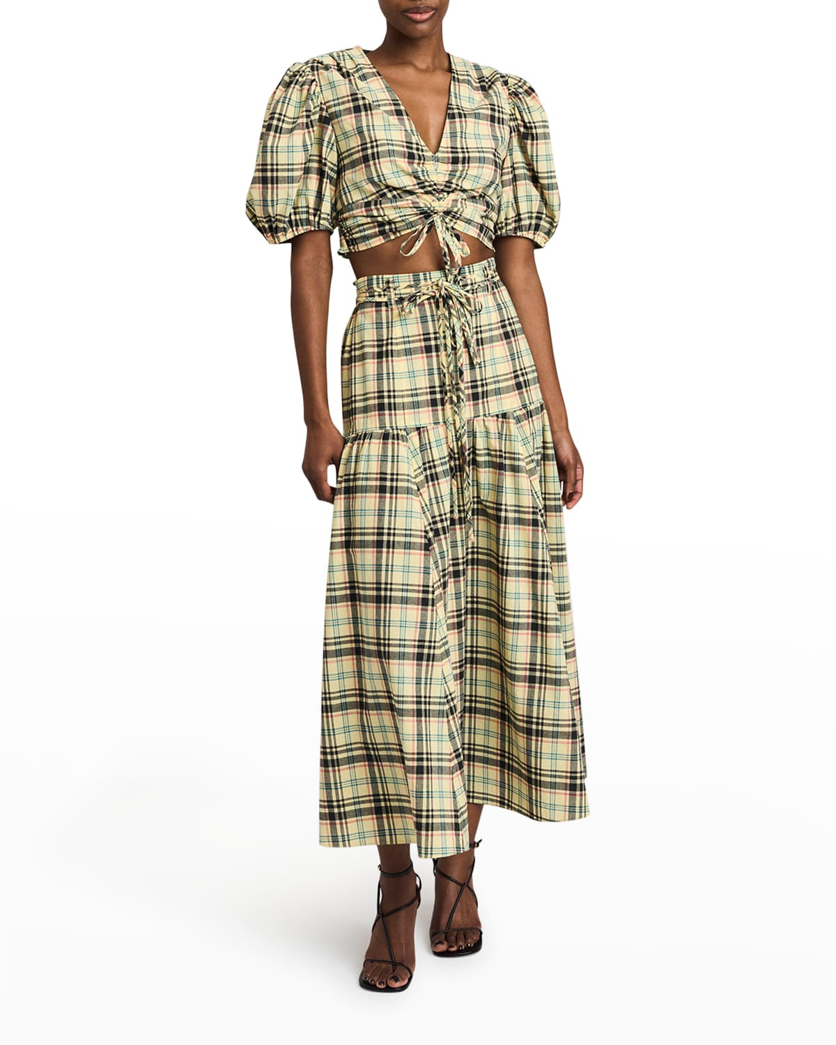 Milly Custom Yarn-Dyed Plaid Maxi Skirt | Neiman Marcus
