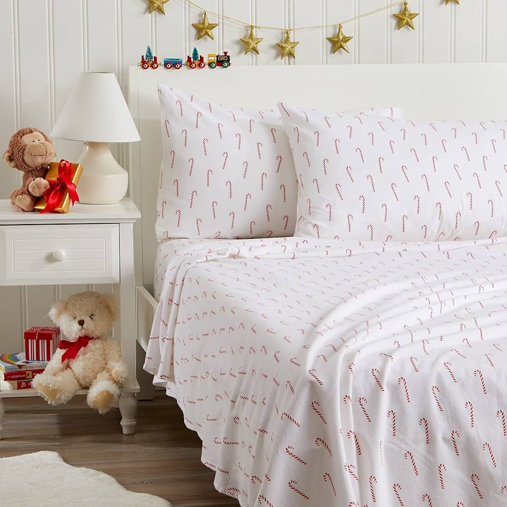 Great Bay Home Extra Soft Holiday Printed 100% Turkish Cotton Flannel Sheet Set. Warm, Cozy, Luxu... | Amazon (US)