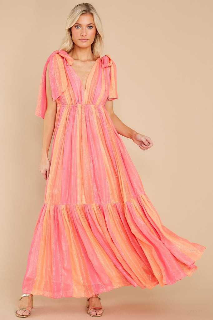 Fanya Marbella Mix Neon Girl Long Dress | Red Dress 