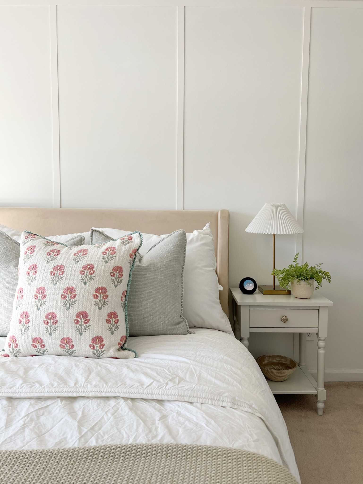 Swooning over my bedroom refresh! 
Board and batten 
Master bedroom 
Spring refresh 
Walmart finds 
Storage bed 
Nightstands 
Pleated lamp
Throw pillows 

#LTKfindsunder100 #LTKhome #LTKstyletip
