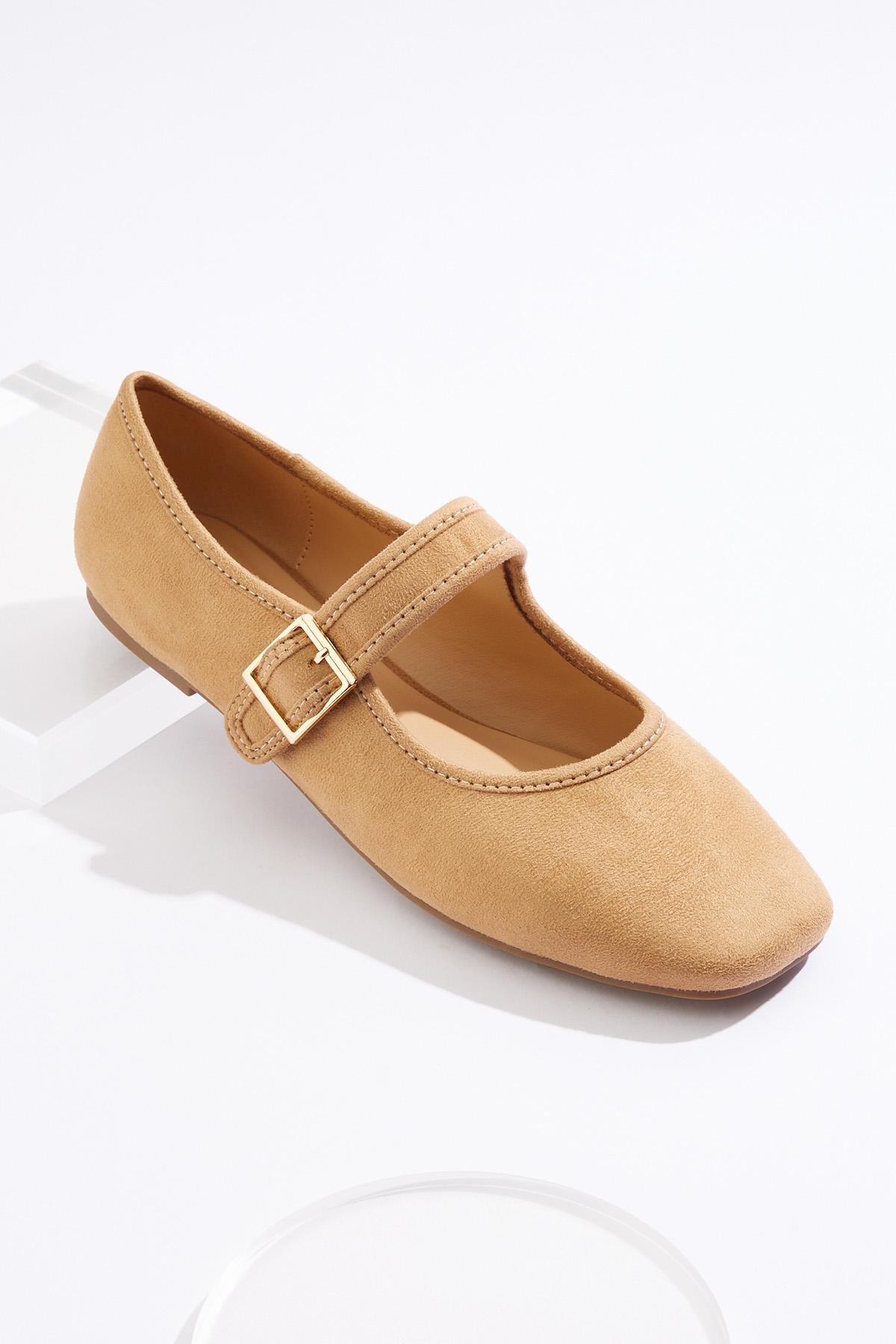Faux Suede Mary Jane Flats | Cato Fashions