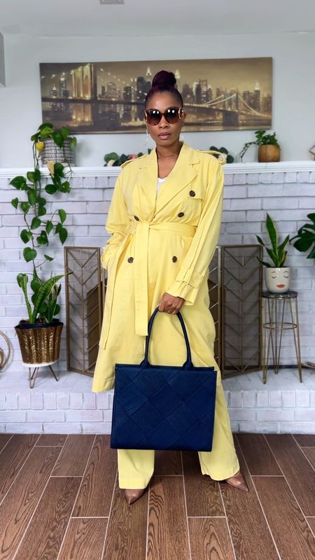 Perfect yellow linen trench and pants from #Target - it’s so good! 

#LTKxTarget