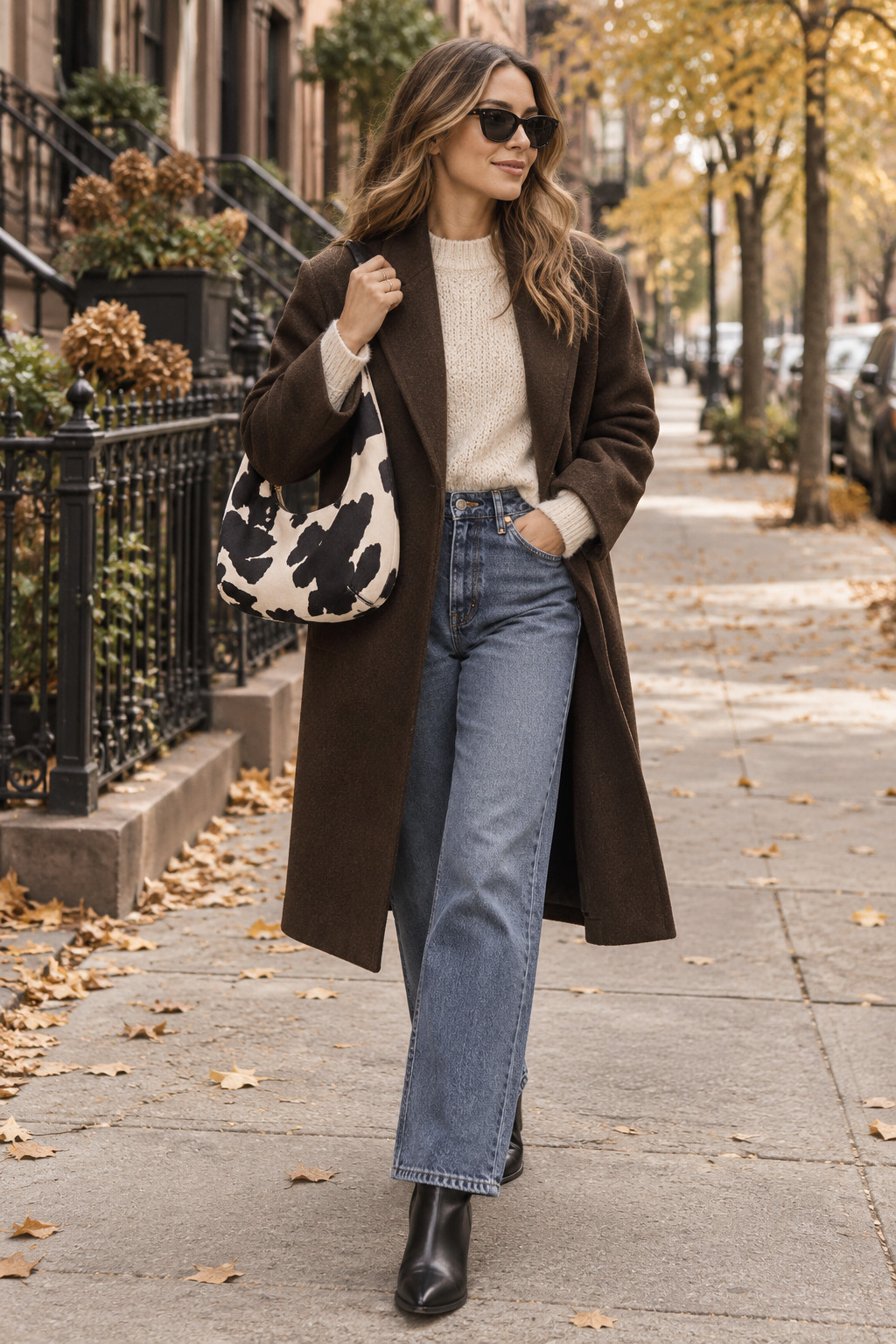This elongated cow print shoulder bag is such a cool fashion-girl piece. The black and cream print makes it easy to style, but the shape still feels unique and statement-making. Perfect for influencer-style street looks, coffee runs, and elevated casual outfits.
#CowPrint #ShoulderBag #StatementBag #StreetStyle #FallBag #FallAccessories #FashionGirl #DesignerBag #InfluencerStyle #LTKFinds 

 #LTKSeasonal #LTKU #LTKSaleAlert