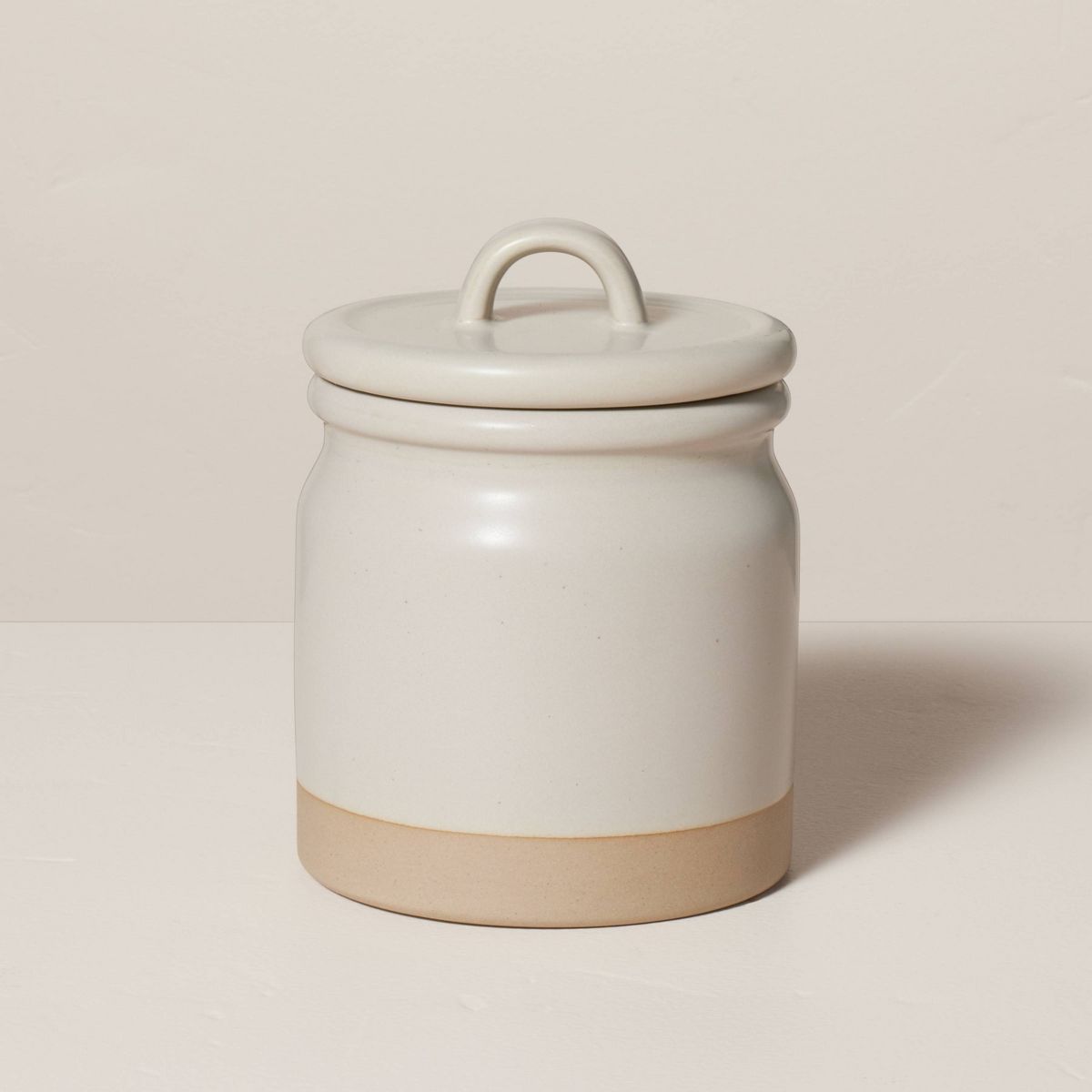 Dry Goods Stoneware Crock Canister Warm Gray/Clay - Hearth & Hand™ with Magnolia | Target
