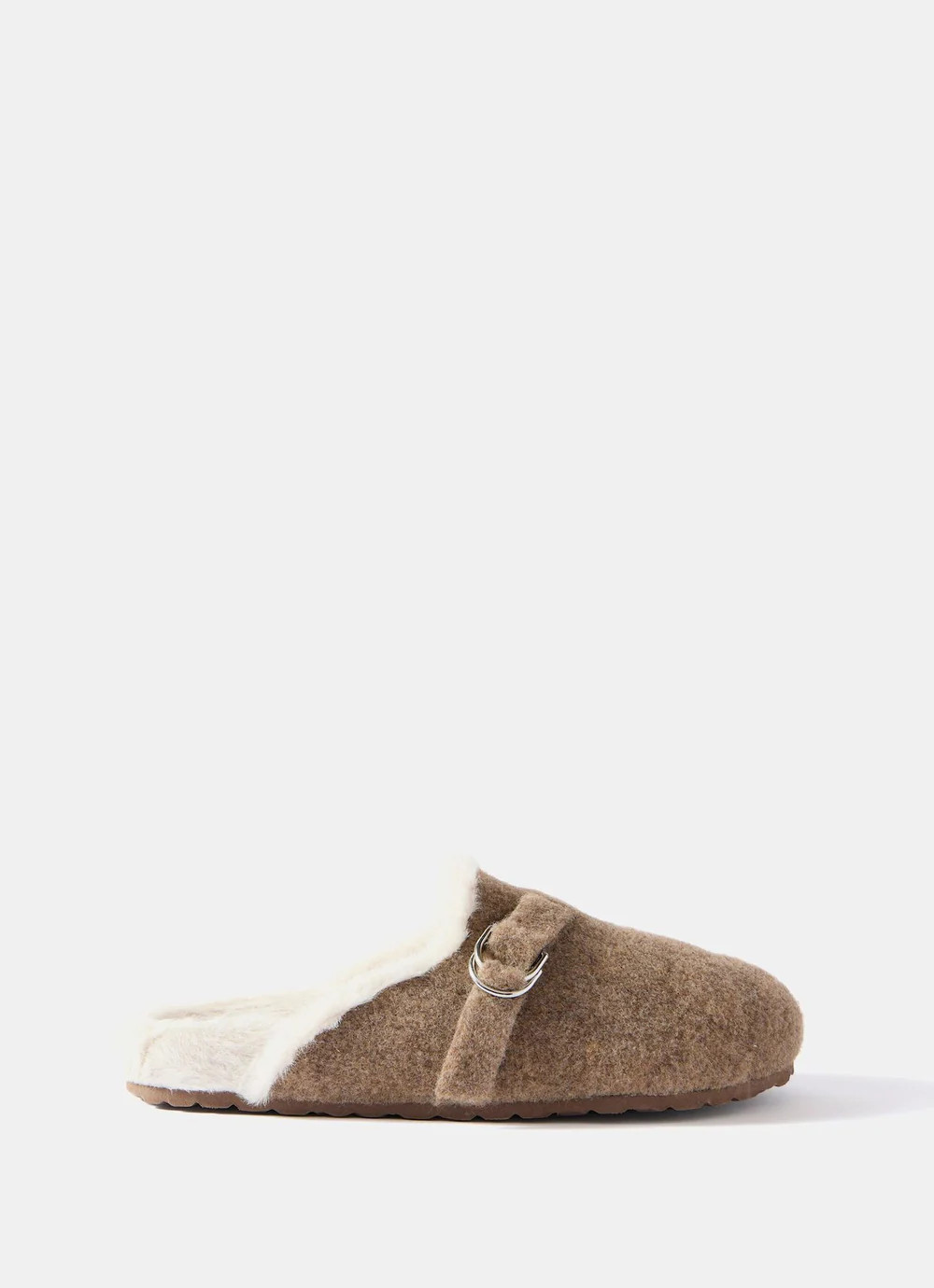 Neutral Felt Clog Slippers | Mint Velvet