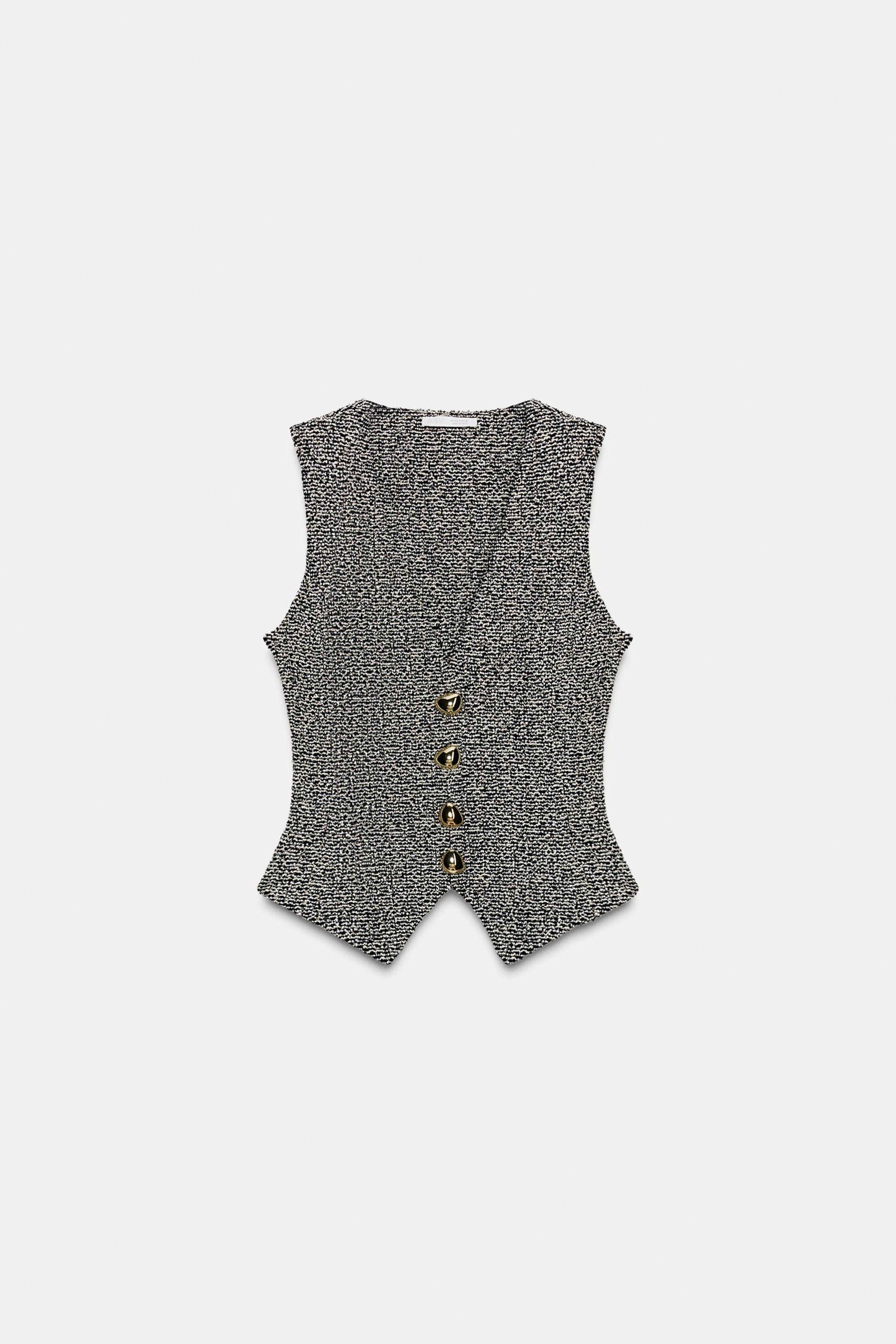 TEXTURED BUTTON VEST | Zara US