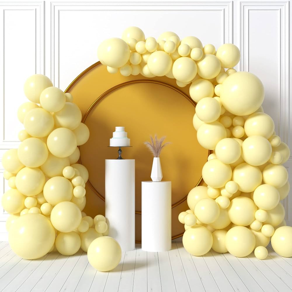 HOUSE OF PARTY Pastel Balloons - Yellow Balloon Garland Kit: 5/12/18 Inch Balloons for Graduation... | Amazon (US)