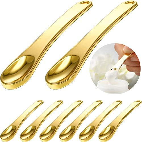 8 Pieces Cosmetic Spatulas Makeup Spatula Mask Spatulas Metal Applicator Mini Beauty Scoop Facial Cr | Amazon (US)