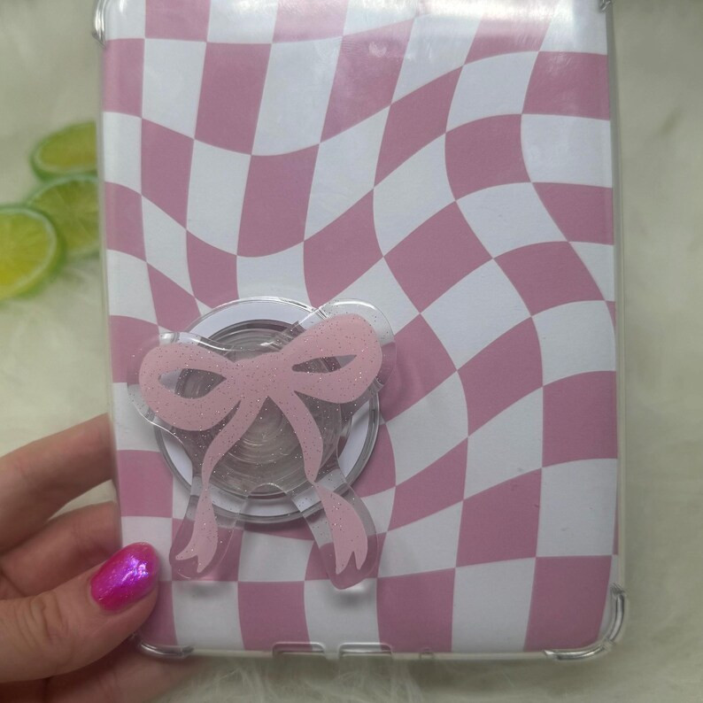 Pink Bow Magnetic Kindle Grip | Kindle Case Grip | Kindle Accessories | Phone Grip | Coquette Bow... | Etsy (US)