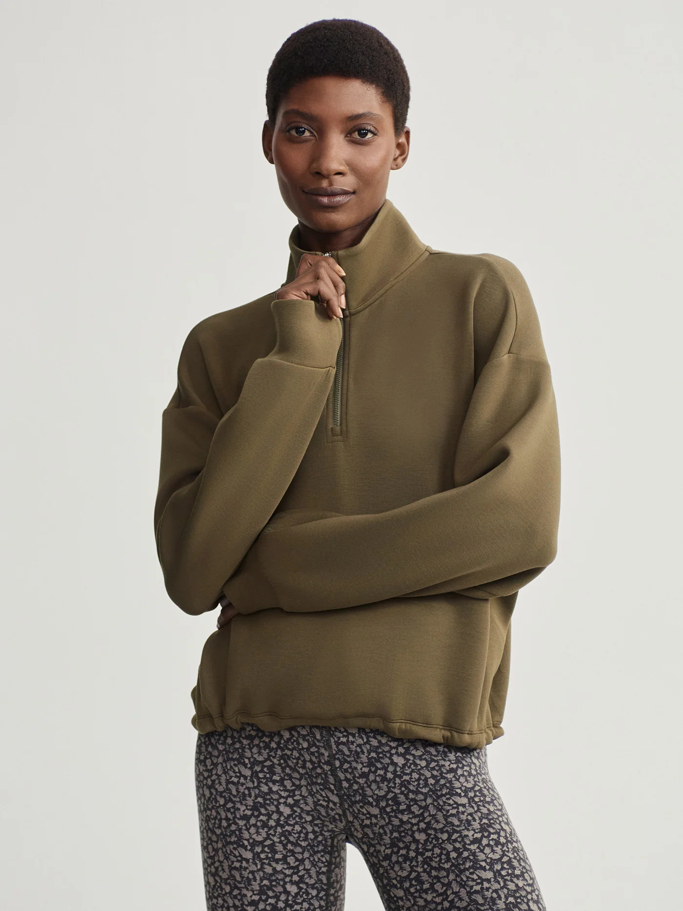 Sian Cropped Half-Zip Active Sweatshirt | Varley US | Varley US
