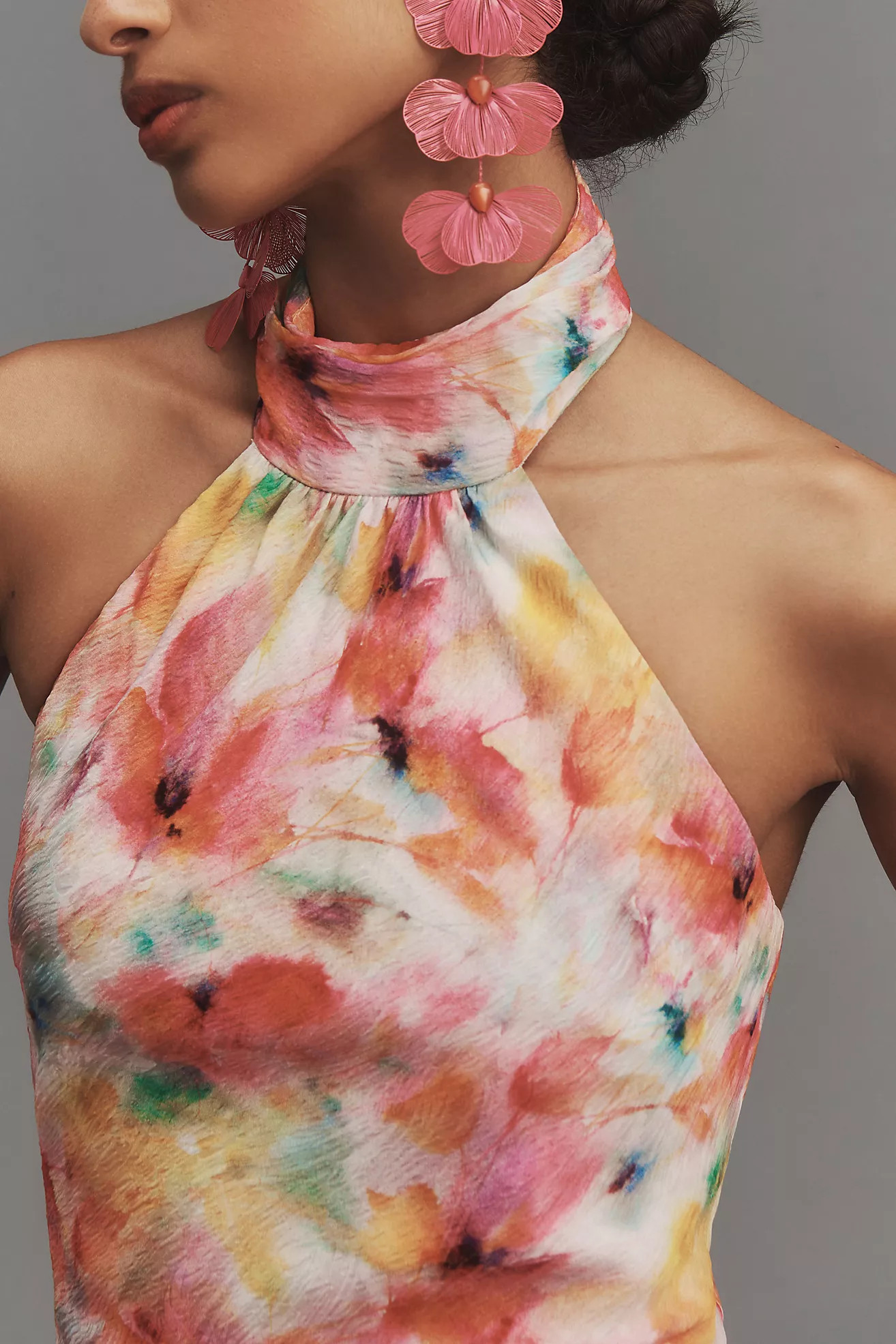 ASTR The Label Caspia Halter Side-Slit Midi Dress | Anthropologie (US)