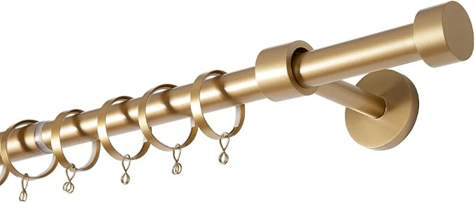 TWOPAGES Adjustable Curtain Rod, Heavy Duty Curtain Rod Set with Brackets and Rings, 1 Inch Diame... | Amazon (US)