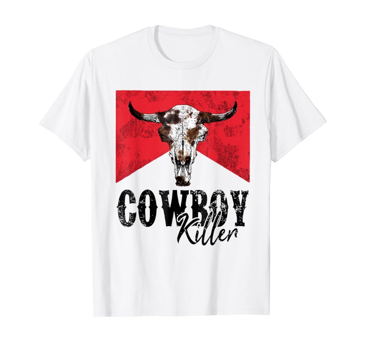 Western Cowgirl Vintage Punchy Cowboy Killers Bull Skull T-Shirt | Amazon (US)