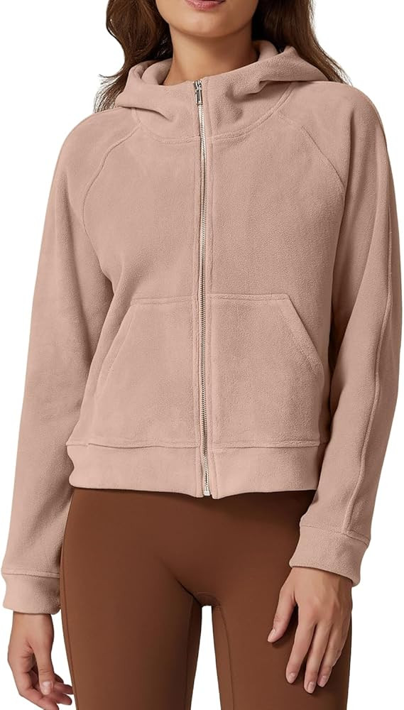 QINSEN Womens Full Zipper Hoodies Fleece Lined Collar Pullover Cozy Long Sleeve Sweatshirts | Amazon (US)