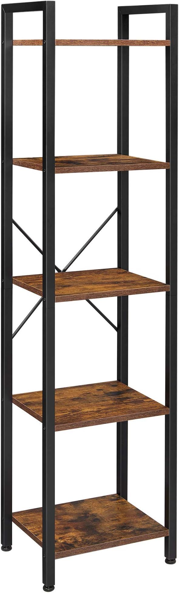 VASAGLE Bookshelf, Bookcase, 5-Tier Storage Shlef Rack with Steel Frame, for Living Room, Office,... | Amazon (US)