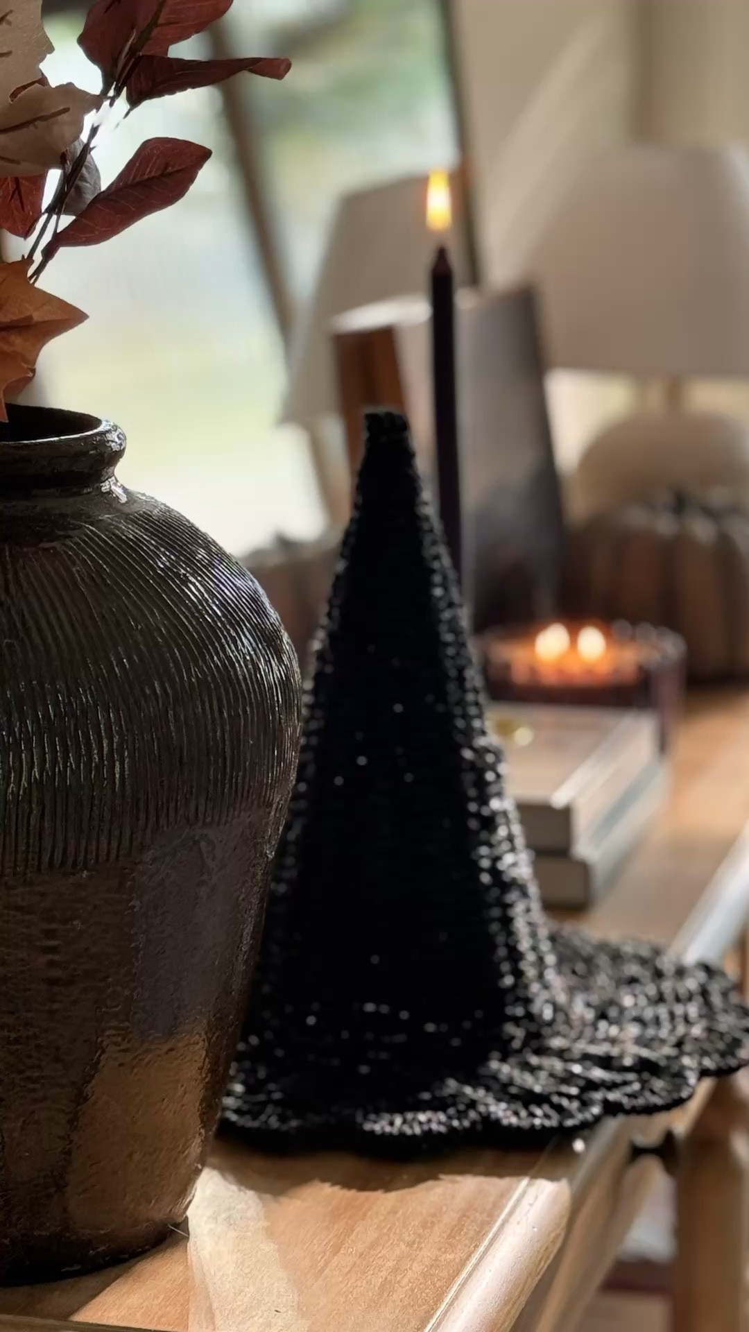 Witchy vibes console table decorations for Halloween! 🖤 witch hat was a homegoods find but linked a similar one! 

#LTKHome #LTKSeasonal #LTKFallSale
