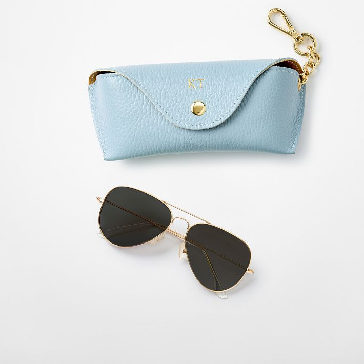 Italian Leather Glasses Case Keychain | Mark and Graham