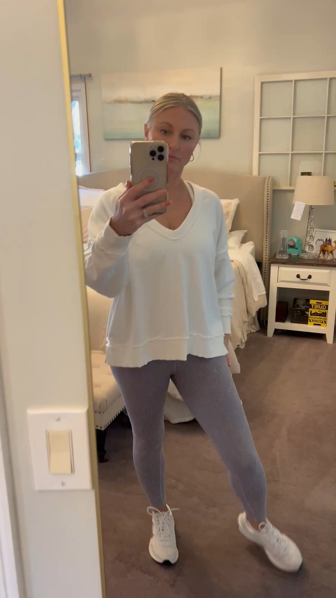  Nothing like a comfy and cute oversized sweatshirt! 
This sweatshirt is not cropped, but it’s not super long; this length hits my waist perfectly. I got a size medium because I like to put my sweatshirts in the dryer. iIt’s a boxy style sweatshirt and is already oversized so if you’re in doubt you may want to size down. I am 5’5”, 34 bust, and typically a size small – medium. ￼

#LTKOver40 #LTKgrwm #LTKootd