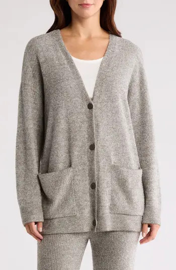 Barefoot Dreams® CozyChic Lite® Heather Rib Pocket Cardigan | Nordstrom | Nordstrom