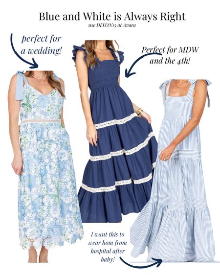You can’t go wrong with blue and white! I’m seriously eyeing that one on the right to wear home from hospital after baby is born. These all look bump friendly! But also chic if you don’t have a bump! 

#LTKSeasonal #LTKBump