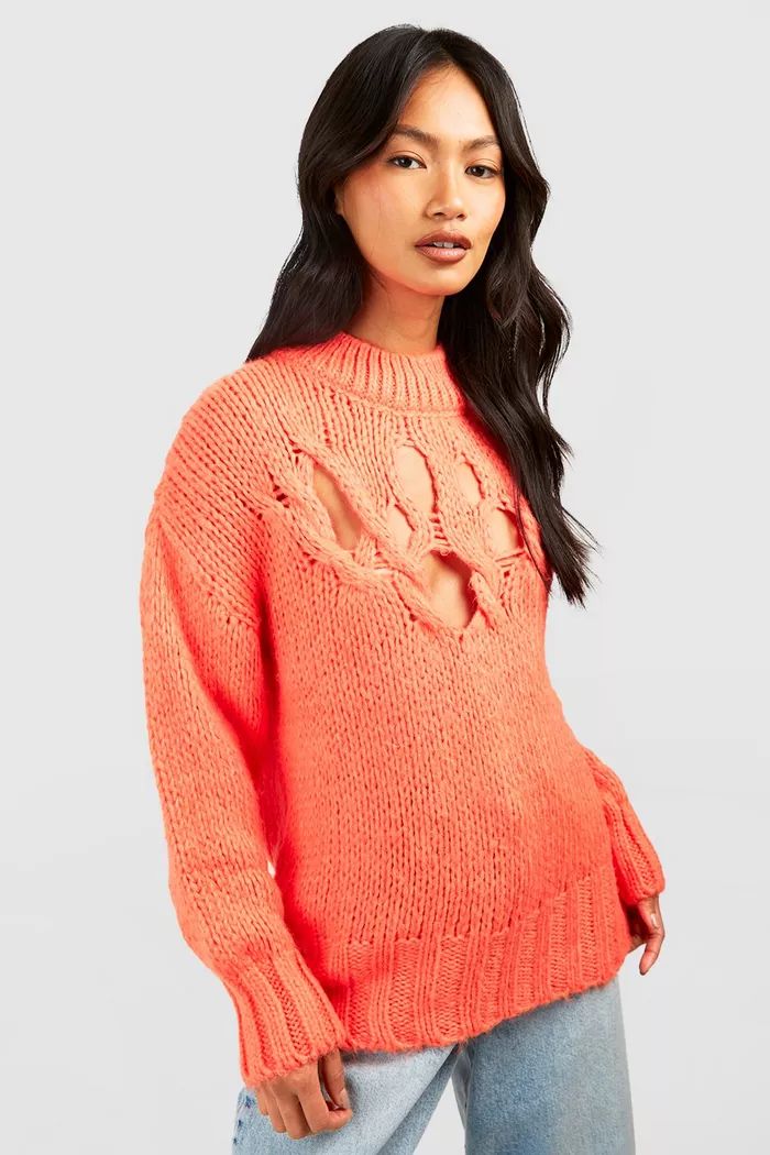 Open Crochet Soft Knit Sweater | boohoo (US & Canada)