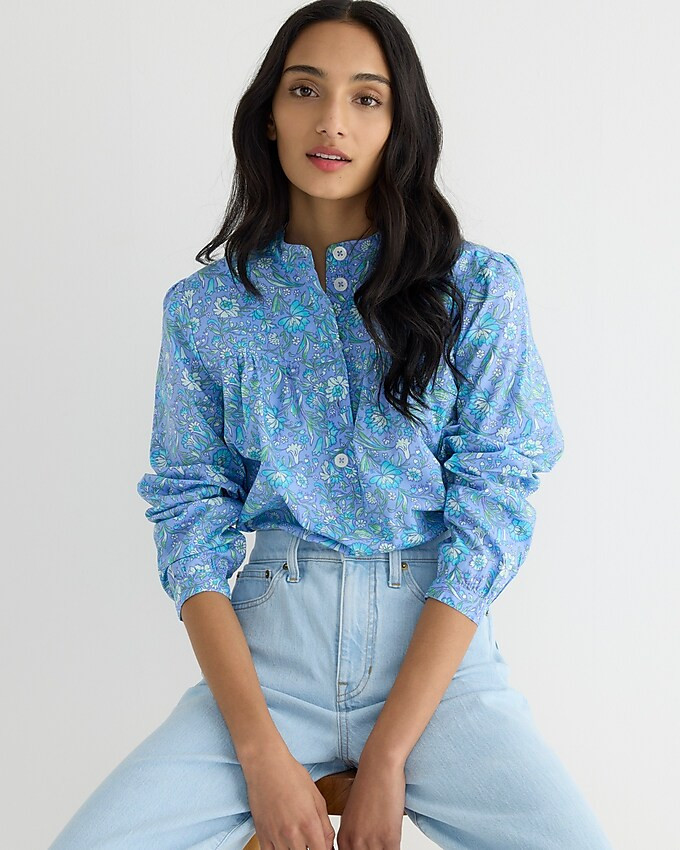Fresco top in floral cotton poplin | J. Crew US