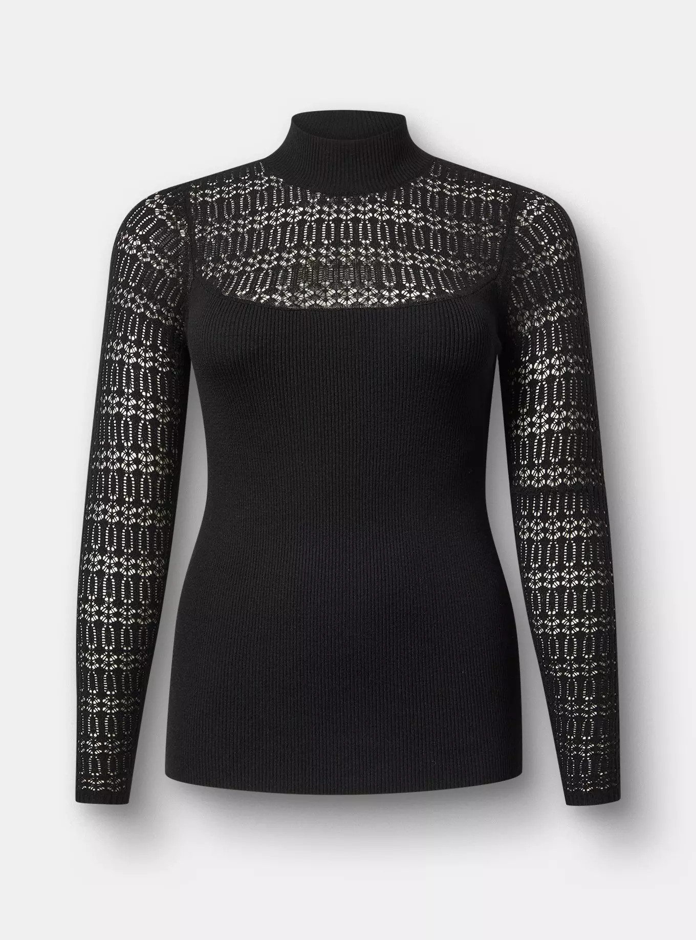 Pointelle Mock Neck Pullover Sweater | Torrid (US & Canada)