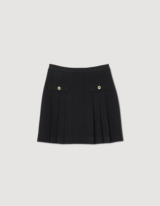 Pleated tweed skirt | Sandro-Paris US