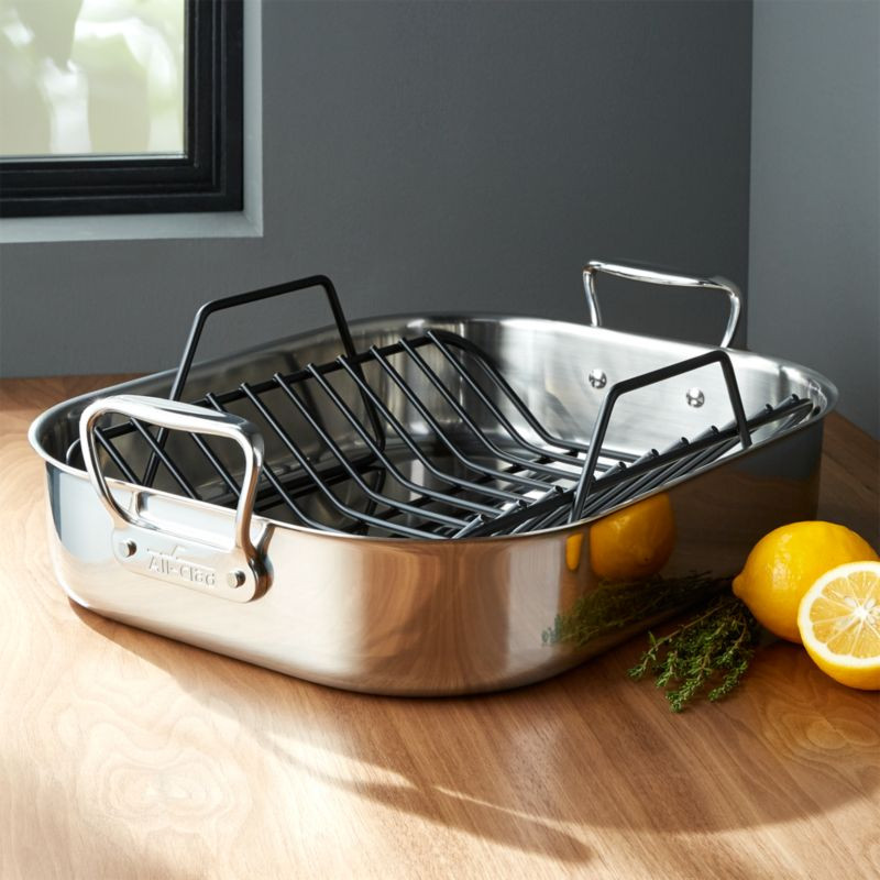 All-Clad Stainless Steel Roasting Pan + Reviews | Crate & Barrel | Crate & Barrel