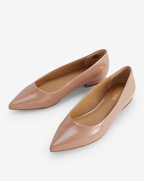 Nude Pointed Toe Ballet Flats | Express