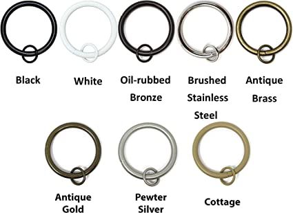 Urbanest Solid Metal Window Drapery Curtain Panel Ring with Eyelet, 1.5" Inner Diameter, Fits Up ... | Amazon (US)