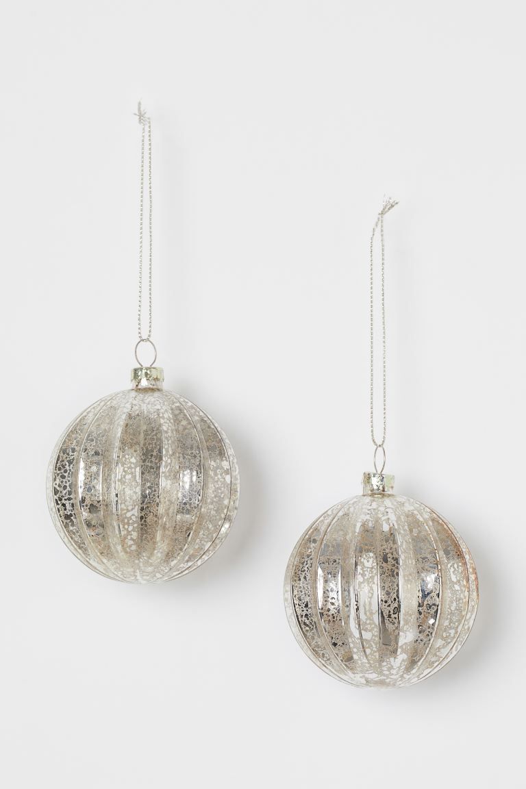 2-pack Christmas Ornaments - Silver-colored - Home All | H&M US | H&M (US + CA)