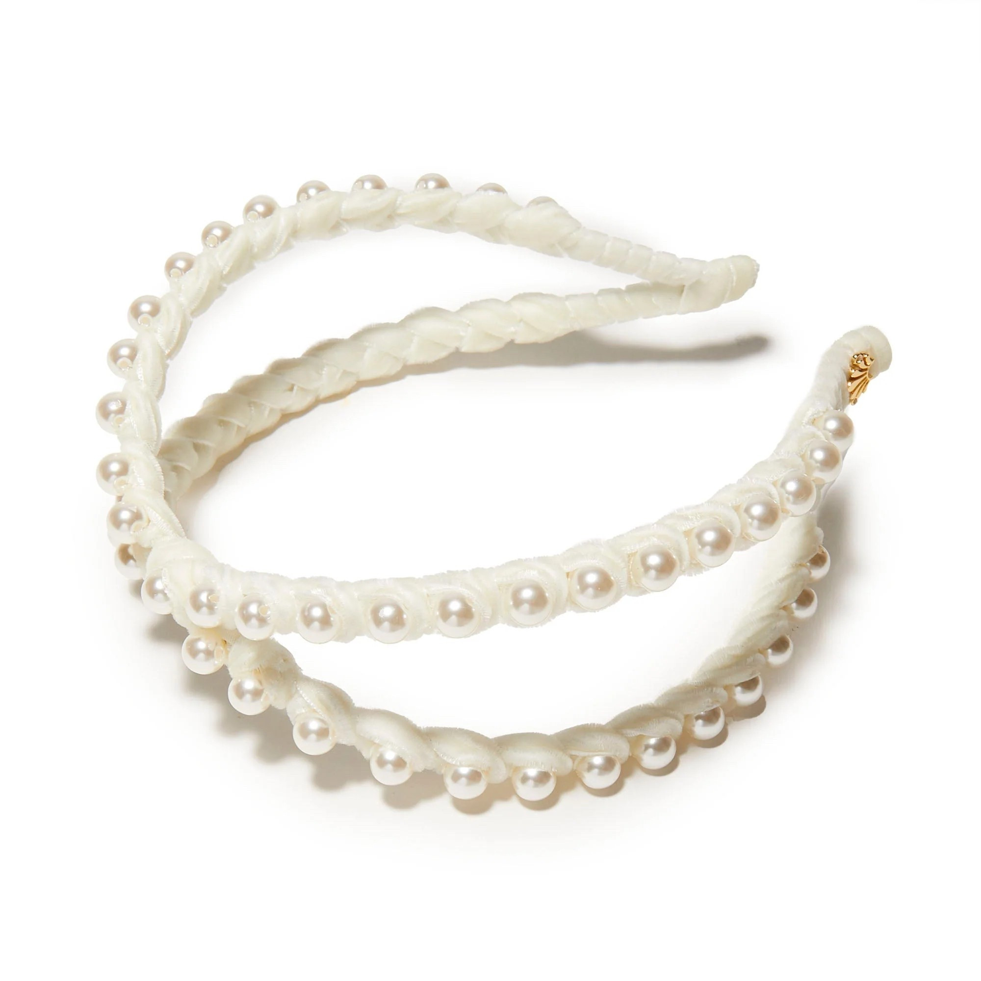 Check out this cute Ivory Pearl Crossover Headband made with ribbon wrapped around a row of pearls. Designed in NYC and made with quality fabrics and unique hand sewn trims.

#LTKParties #LTKSaleAlert #LTKStyleTip