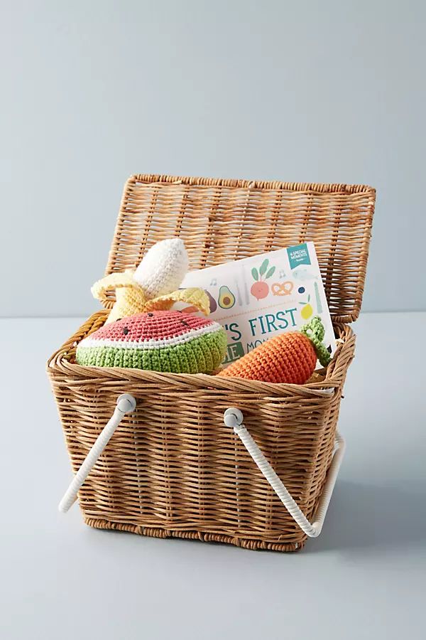 Wicker Picnic Basket By Olli Ella in Beige | Anthropologie (US)