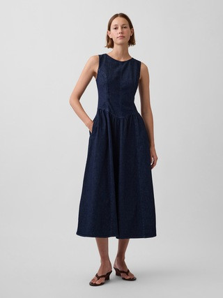 Denim Drop-Waist Midi Dress | Gap (US)