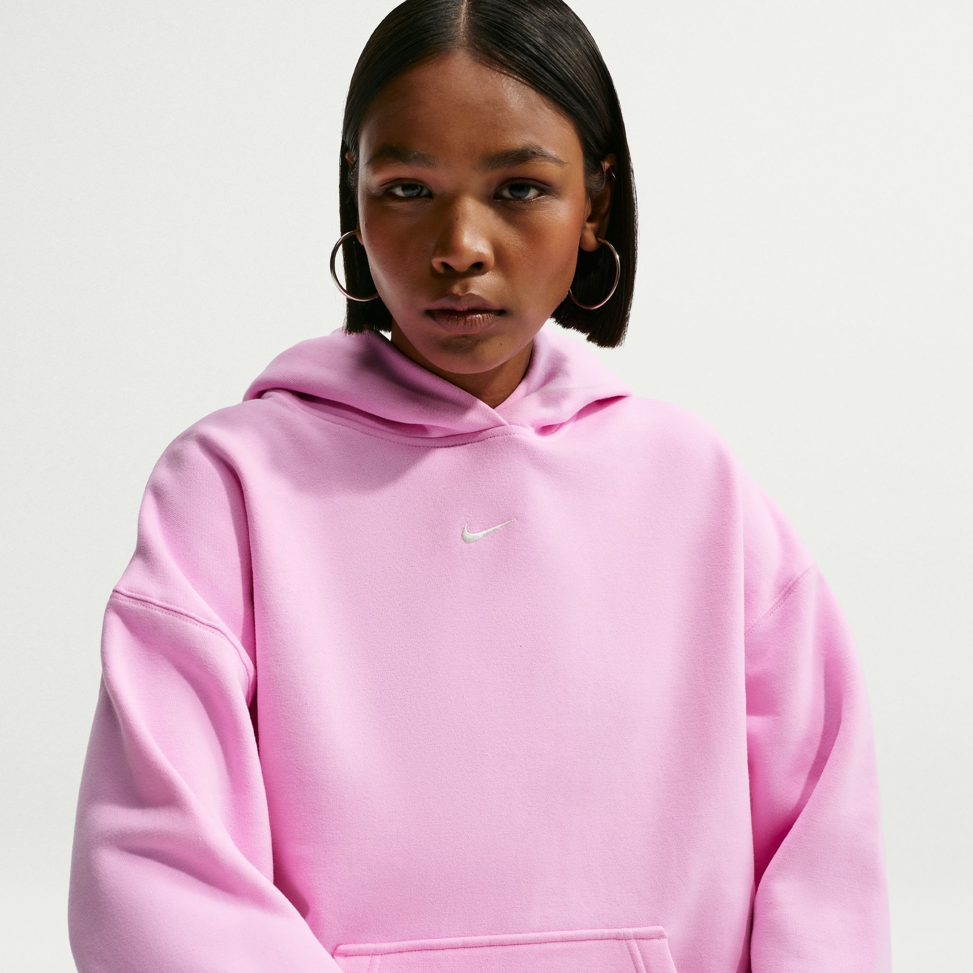 Nike Women's Studio Fleece Medium Weight Oversized Hoodie, XXL, Pink Rise | DICK'S Sporting Goods