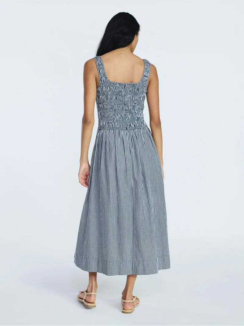 Free Assembly Women's and Women's Plus Cotton Sleeveless Smocked Midi Dress Size-XS to 4X | Walmart (US)