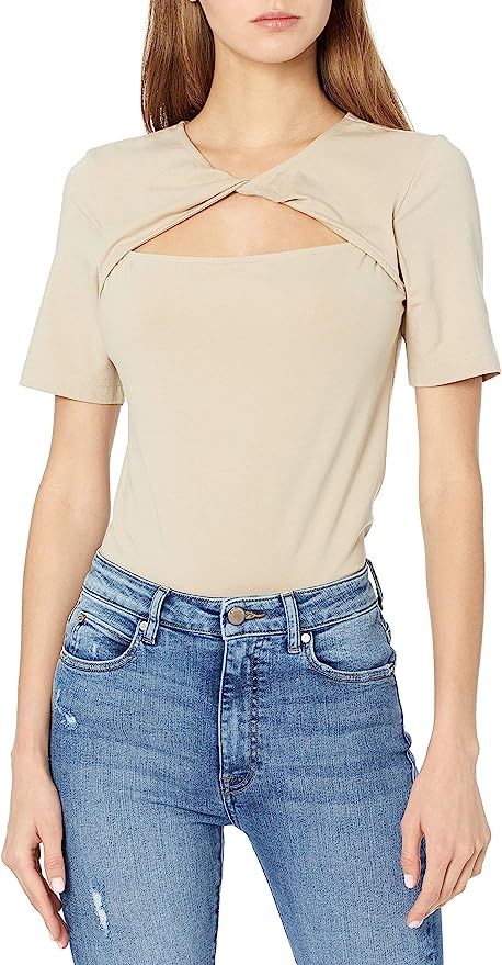 The Drop Women's Astrid Twist Front Stretch Jersey T-Shirt | Amazon (US)