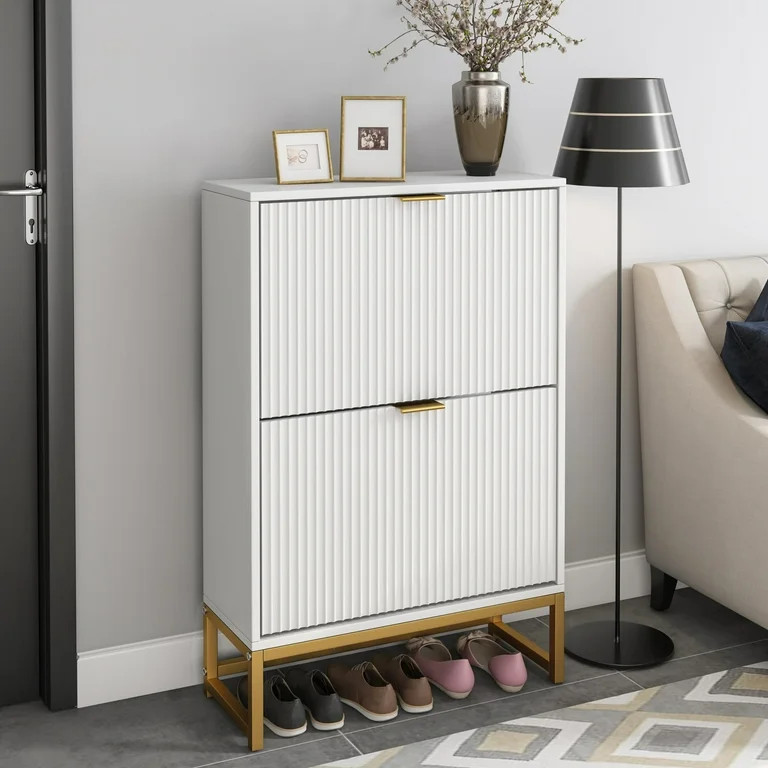 Diubas Shoe Storage Cabinet, 2 Flip Drawers, Wooden Shoe Rack for Entryway | Walmart (US)