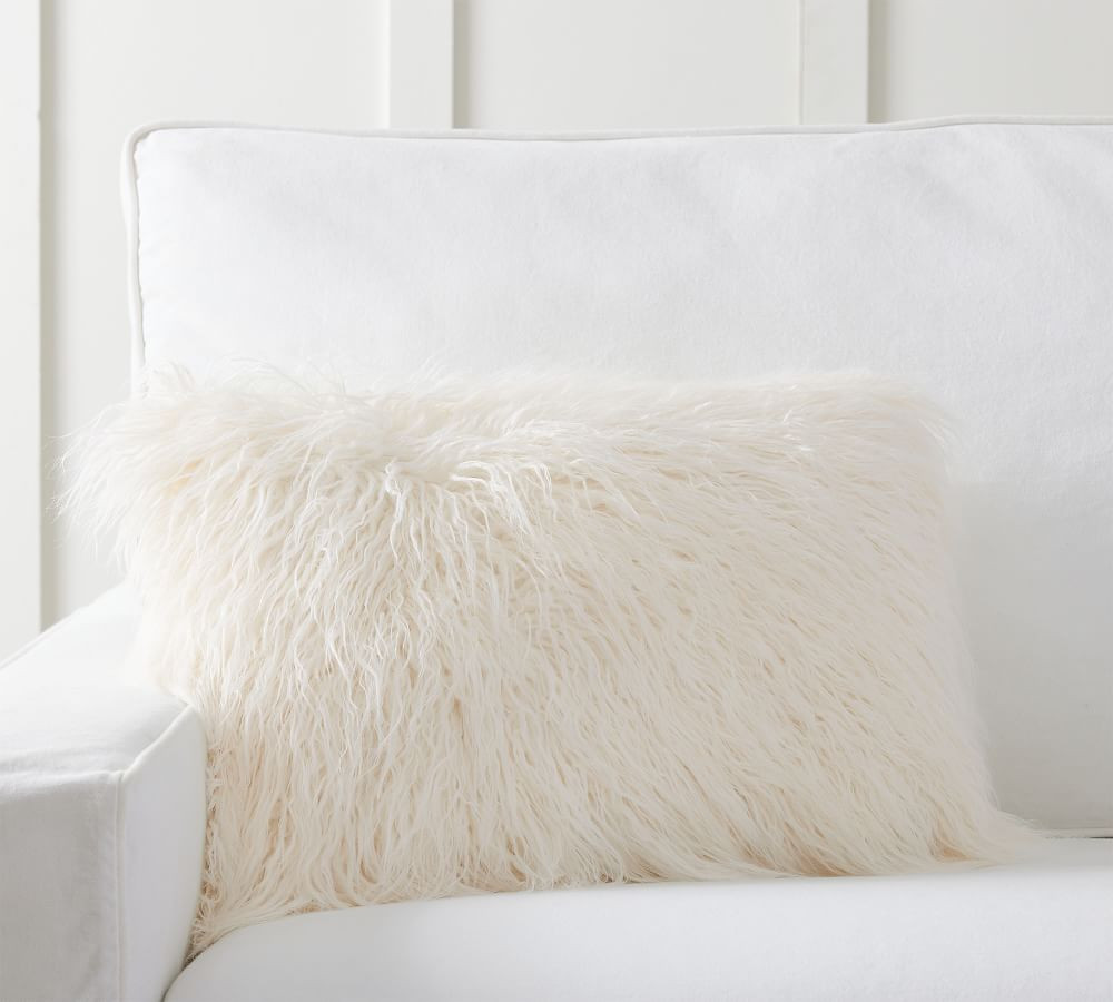 Mongolian Faux Fur Lumbar Pillow Covers | Pottery Barn (US)