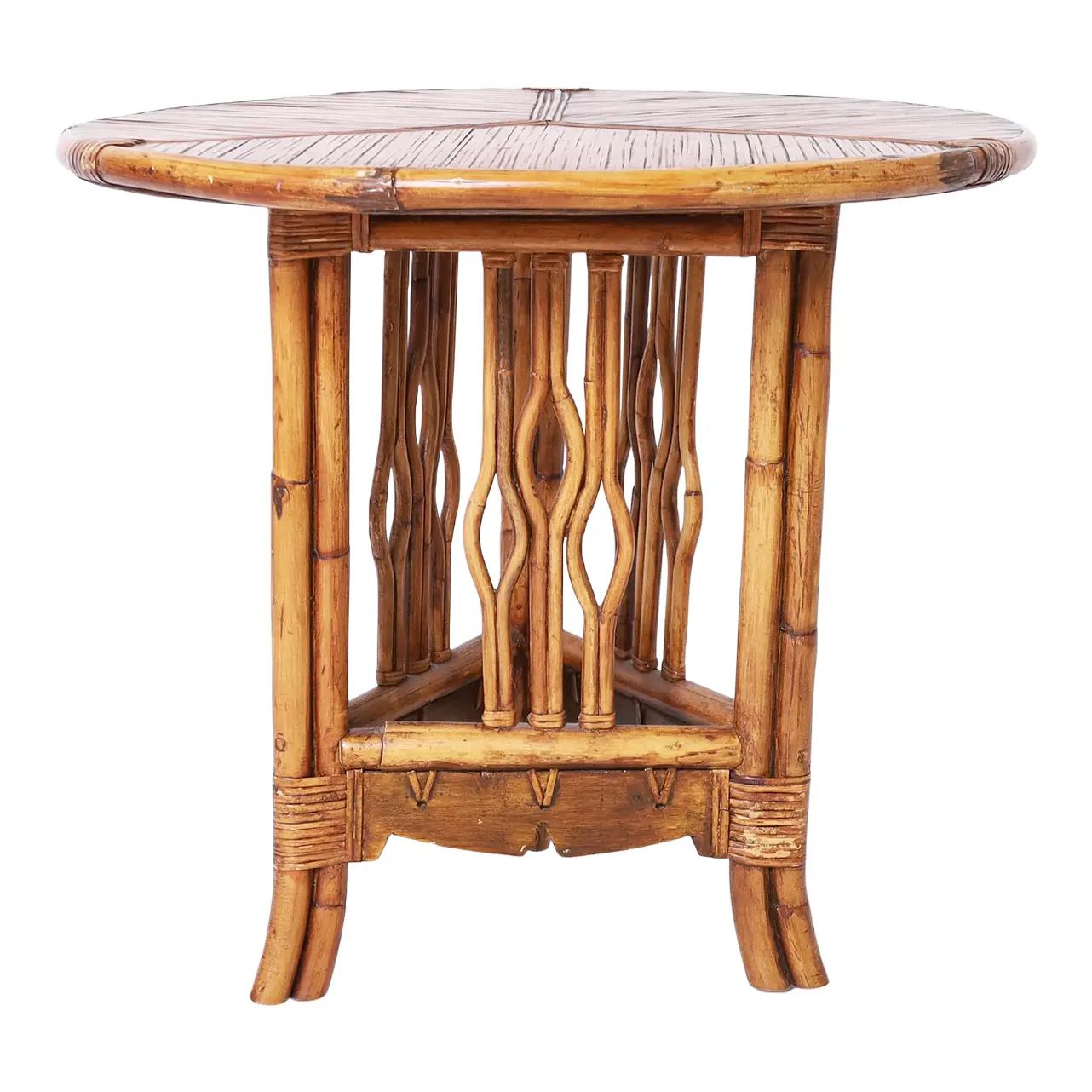 1970s Bamboo British Colonial Style Table by Palecek | Chairish