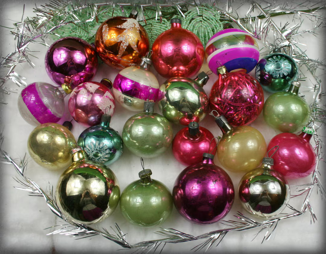 SALE...Set of  21 Soviet Vintage  Christmas ornament   Made of Glass in USSR  christmas decoratio... | Etsy (US)