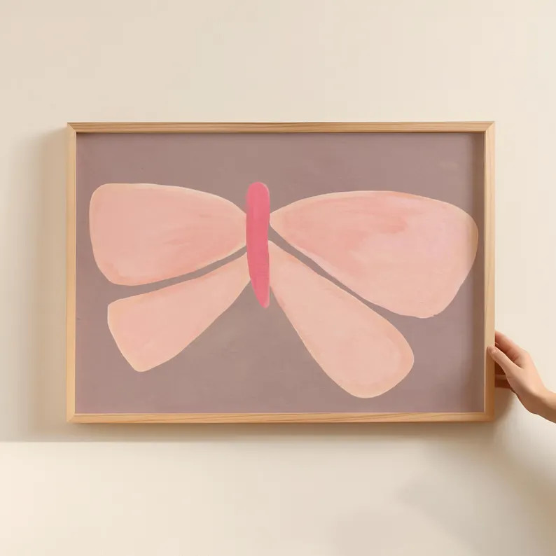 Pink Lavender Butterfly Print: Whimsical Nursery Wall Art (Digital Download) | Etsy (Global)