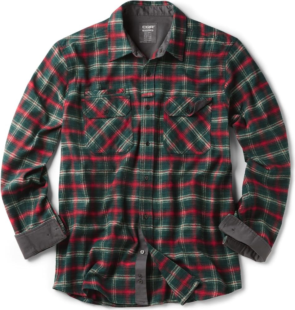 CQR Men's 100% All Cotton Button Down Flannel Shirts, Long Sleeve Brushed Warm Soft Casual Outdoo... | Amazon (US)