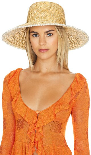 NEW
    
    

        
        Pearl Edge Hat in Natural

        
            Lele Sadoughi
   ... | Revolve Clothing (Global)