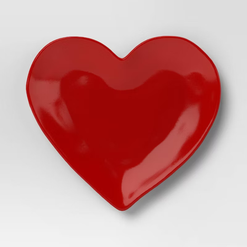 7.25" Valentine Stoneware Figural Heart Appetizer Plate Red - Threshold™ | Target