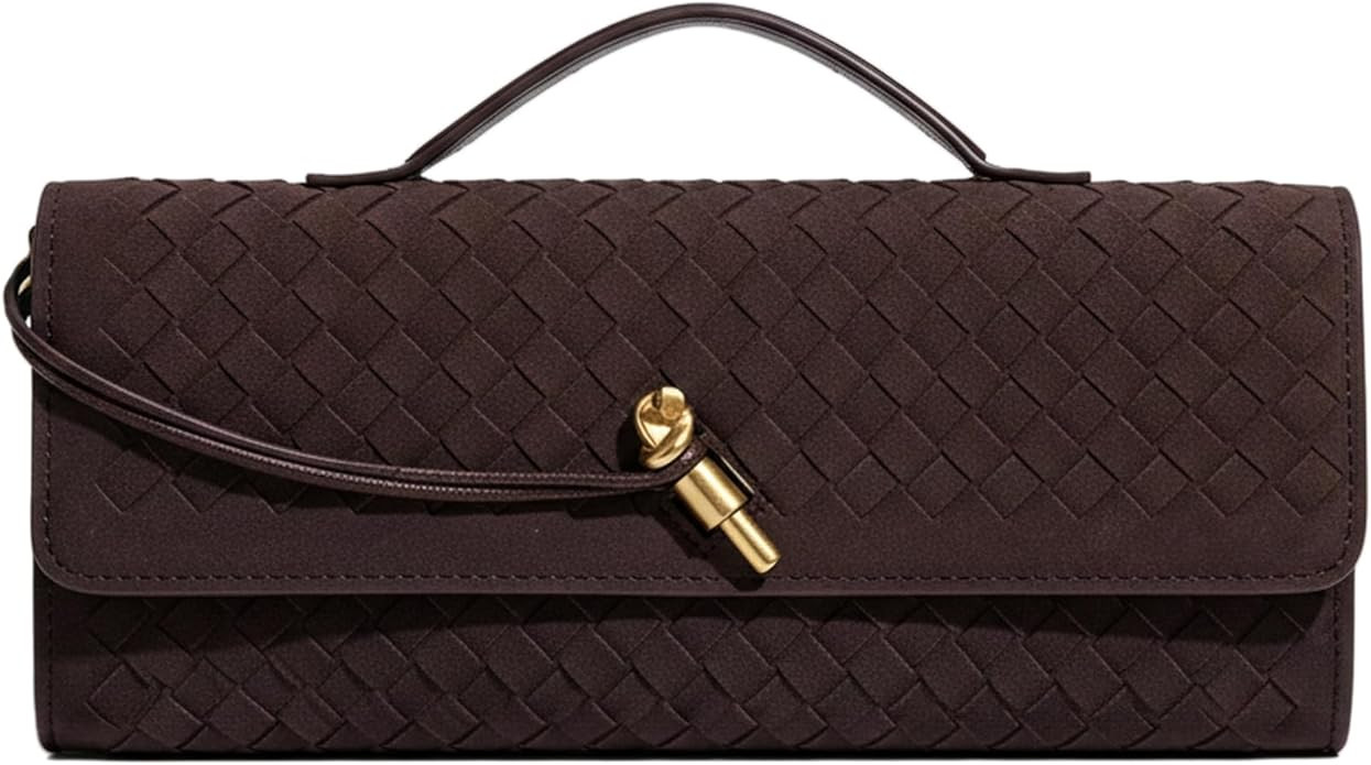 Suede Woven Clutch Purses For Women Evening Handbag Designer Crossbody Shoulder Purse Wedding Pro... | Amazon (US)